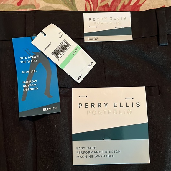 PERRY ELLIS Portfolio Size 34 x 32 Career Trouser Slim Leg $85 NEW - Picture 8 of 12